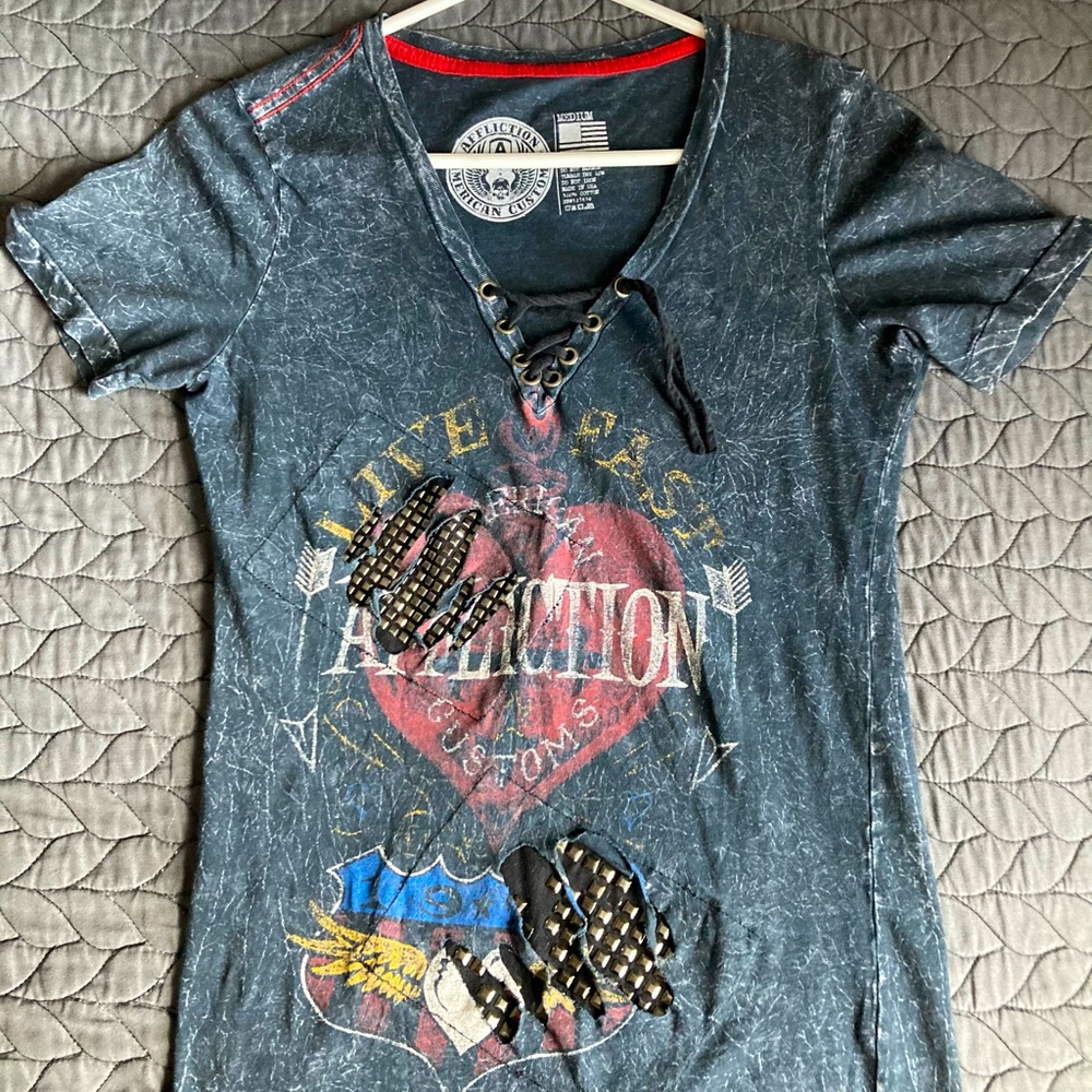 Affliction distressed shirt